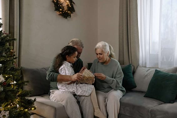 little girl with her grandparents
